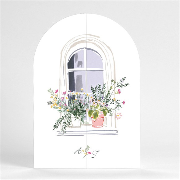 Faire-part mariage Balcon fleuri réf.D27101