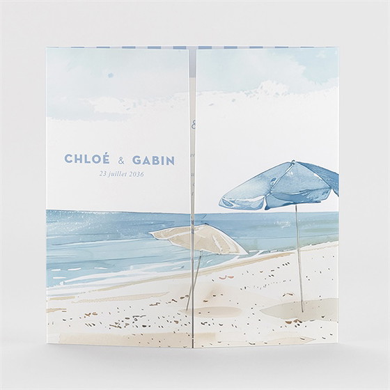 Faire-part mariage bord de mer 2 volets