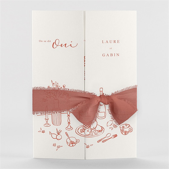 Faire-part mariage a l'italienne 2 volets