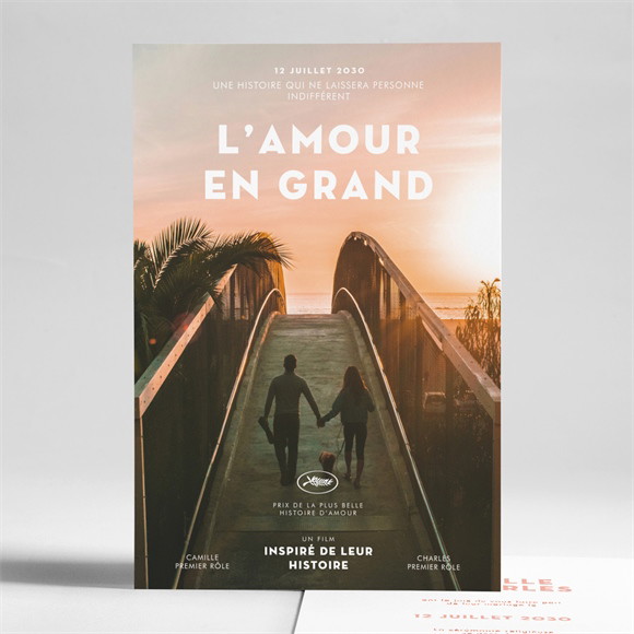 Faire-part mariage L’amour au cinéma réf.N241345