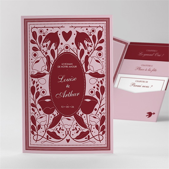 Faire-part mariage roman d’amour