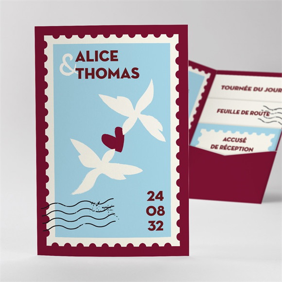 Faire-part mariage Courrier d'Amour réf.N841125
