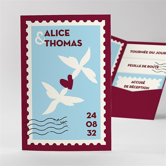 Faire-part mariage courrier d'amour