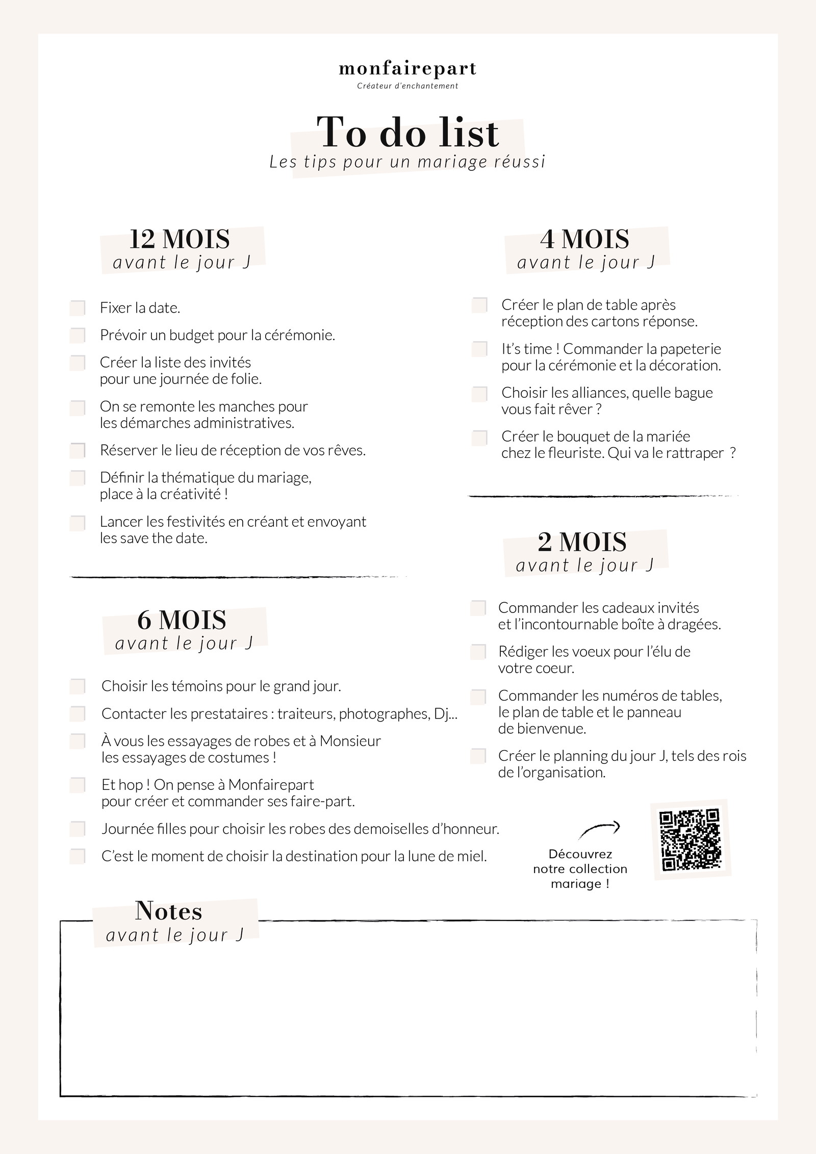 La to do list du mariage